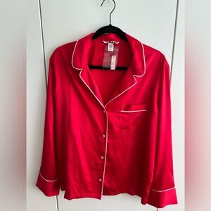 Victoria's Secret Red Satin Pajama 3 Piece Set Size M